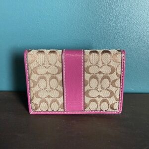 Coach Tan and Pink Wallet